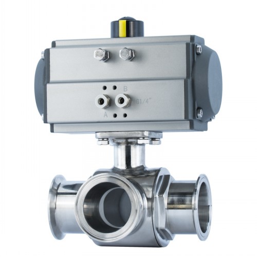 氣動(dòng)三通衛(wèi)生級(jí)球閥Q684F，Q685F